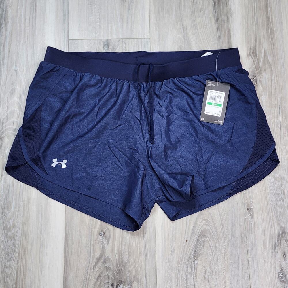 Under Armour Shorts Women's Large Navy Fly-By 3.0 New